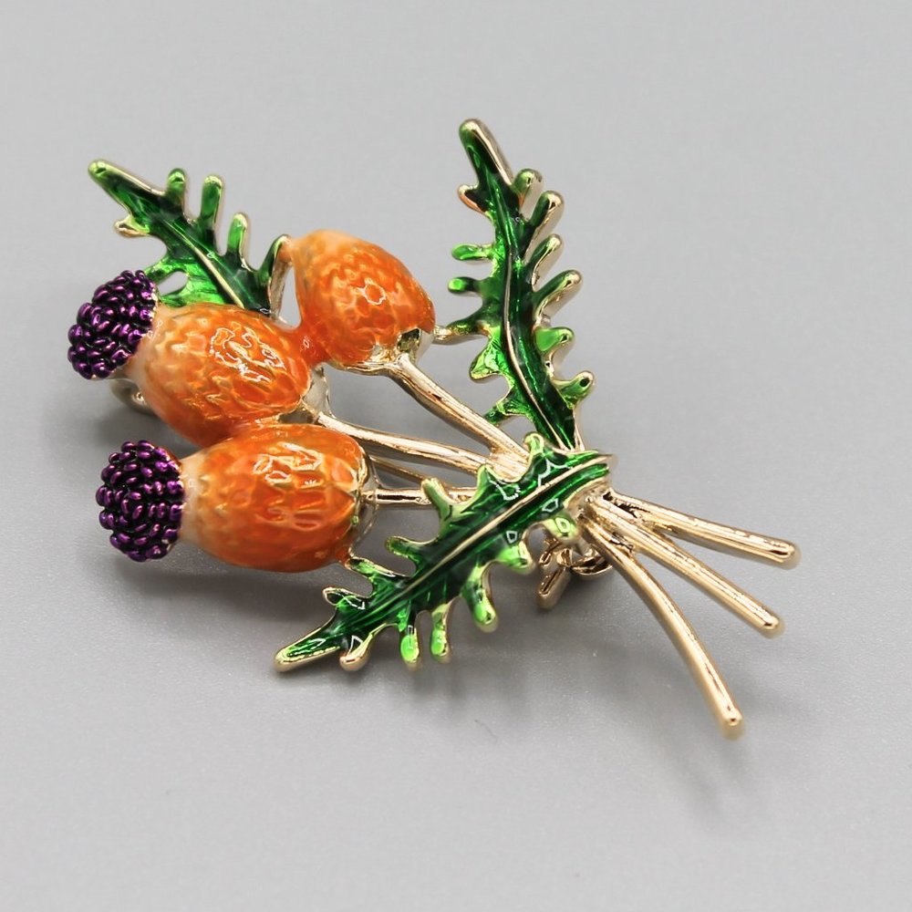 Thistle plant nature fun colorful pin brooch - Picture 3 of 6